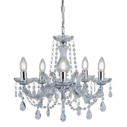 Marie Therese 5 Light Chrome And Clear Crystal Chandelier 399-5