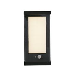 Mark IP54 Black And Frosted Outdoor Infrared Solar Wall Light 67419BK