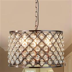 Marquise Three Light Antique Copper Drum Ceiling Pendant 7813-3CU