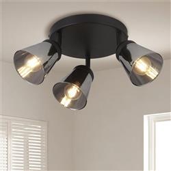 Mega 3 Light Black And Smoked Ceiling Spot 61170-3SM