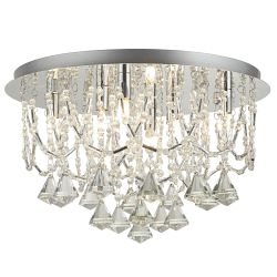 Epsom Chrome/Crystal Six Light Ceiling Fitting 9986-6CC