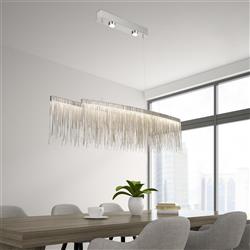 Memphis LED Satin Silver Waterfall Bar Ceiling Pendant Light 6061SS