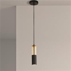 Merrygold Black And Amber Single Ceiling Pendant 82121-1BK