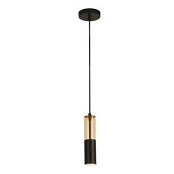 Merrygold Black And Amber Single Ceiling Pendant 82121-1BK