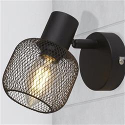 Meshy Black Cage Single Wall Light 81201-1BK