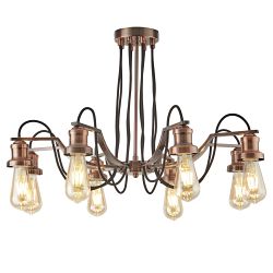 Olivia Antique Copper Eight Arm Ceiling Light 1068-8CU