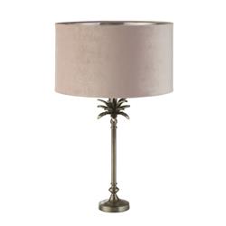 Palm Satin Nickel Table Lamps Complete