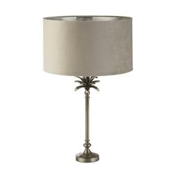 Palm Satin Nickel Table Lamps Complete