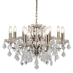 Paris LED Eight Light Crystal Ceiling Pendant Fitting