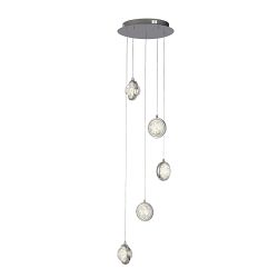 Quartz LED Polished Chrome Five Light Cluster Pendant 28701-5CC