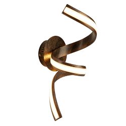 Ribbon LED Twisted Rustic Black Gold Wall Light 2811RU