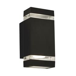 Sheffield IP44 Matt Black Outdoor Wall Light 1002-2BK-LED