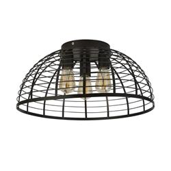 Vision Black Flush Three Light Cage Fitting 85981-3BK