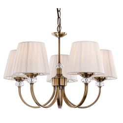 Langham 5 Arm Ceiling Fitting With Pleated Shades 4863AB