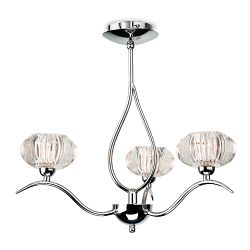 Lisbon Chrome 3 Arm Semi Flush Ceiling Light 4857CH