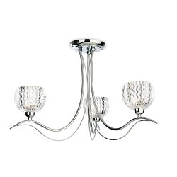 Blanche Chrome And Decorative Glass Semi Flush Light 8619CH