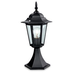 Traditional 6 Panel Black Outdoor Pillar Light P103BK