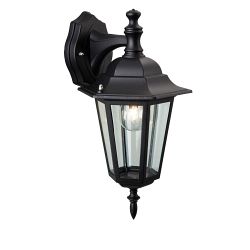 Traditional 6 Panel Outdoor Wall Lantern E101BK