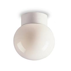 Opal Glass Sphere Small white Semi Flush Fitting 1090WH