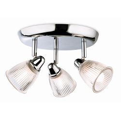 Echo IP44 Chrome 3 Light Bathroom Ceiling Fitting 3748CH