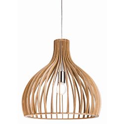 Cadiz Natural Wood/Chrome 460MM Pendant Light 3714