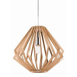 Cadiz Natural Wood/Chrome Finished 420MM Pendant Light 3715