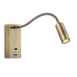 Clifton LED USB Adjustable Reading Arm Wall Lights