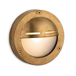 Nautic IP64 Solid Brass Small Outdoor Bulkhead Wall Light 3853BR