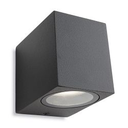 Dune IP44 Graphite Single Cube Outdoor Wall Light 2819GP