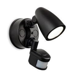 Security Black LED Single PIR Security Wall Light 2835BK