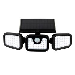 Avenue IP44 LED Black Outdoor PIR Solar Powered Wall Light 3865BK