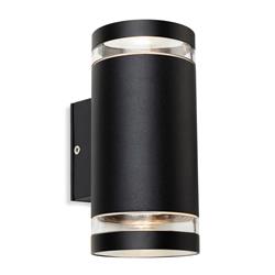 Pedro IP44 Black Double Outdoor Wall Light 3822BK