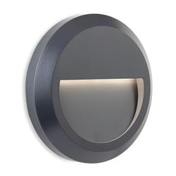 Enzo LED IP65 Graphite Round Outdoor Wall Light 3839GP