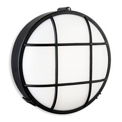 Lewis IP44 Outdoor LED Black And White Circular Wall Light 3846BK