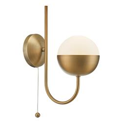 Andre Aged Brass And Opal Glass Single Wall Light AND0742