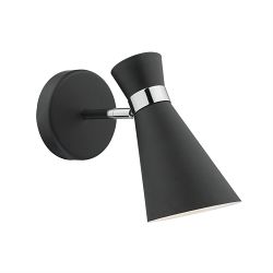 Ashworth Black And Chrome Single Wall Light ASH0722