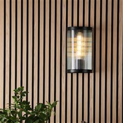 Bianka Clear Ribbed Glass Curved Wall Light