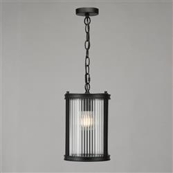 Bianka Small Clear Ribbed Glass Single Pendant