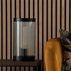 Bianka Small Clear Ribbed Glass Table Lamp