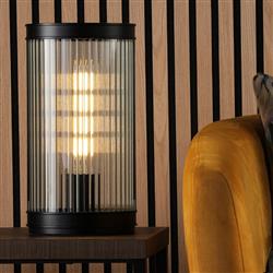 Bianka Small Clear Ribbed Glass Table Lamp