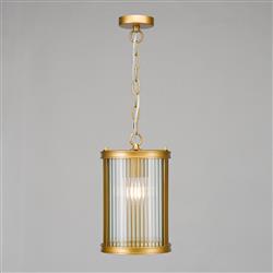 Bianka Small Clear Ribbed Glass Single Pendant