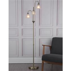 Boston Three Light Floor Lamp Antique Brass BOS49