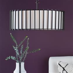 Caligari 8 Light Matt Black And Ivory Shade Ceiling Fitting CAG0822