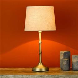 Cane Antique Brass Touch Table Lamp & Shade CAN4275