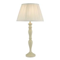 Caycee Wooden Spindle Table Lamp & Pleated Shade 