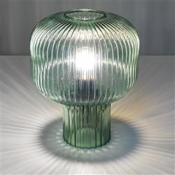 Demarius Textured Ribbed Glass Table Lamp 