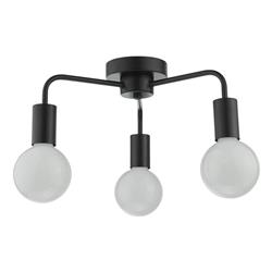 Dena 3 light Matt Black Semi-Flush Ceiling Fitting DEN5322