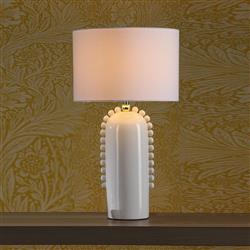 DOL4202 Off White Bobble Table Lamp & White Shade DOL4202