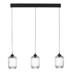 Eileen LED 3 Light Matt Black Linear Pendant EIL0322-SAW6508