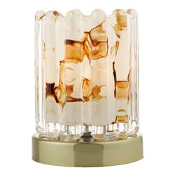 Elf Opal Ribbed Glass Touch Dimmer Table Lamp